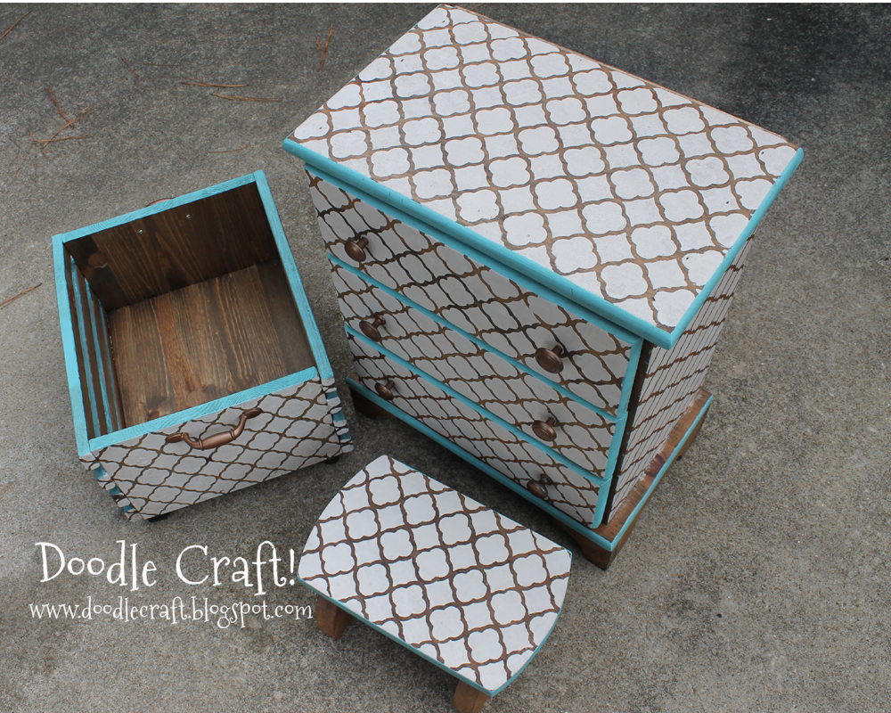top view of finished stencil stain and painted furniture.jpg