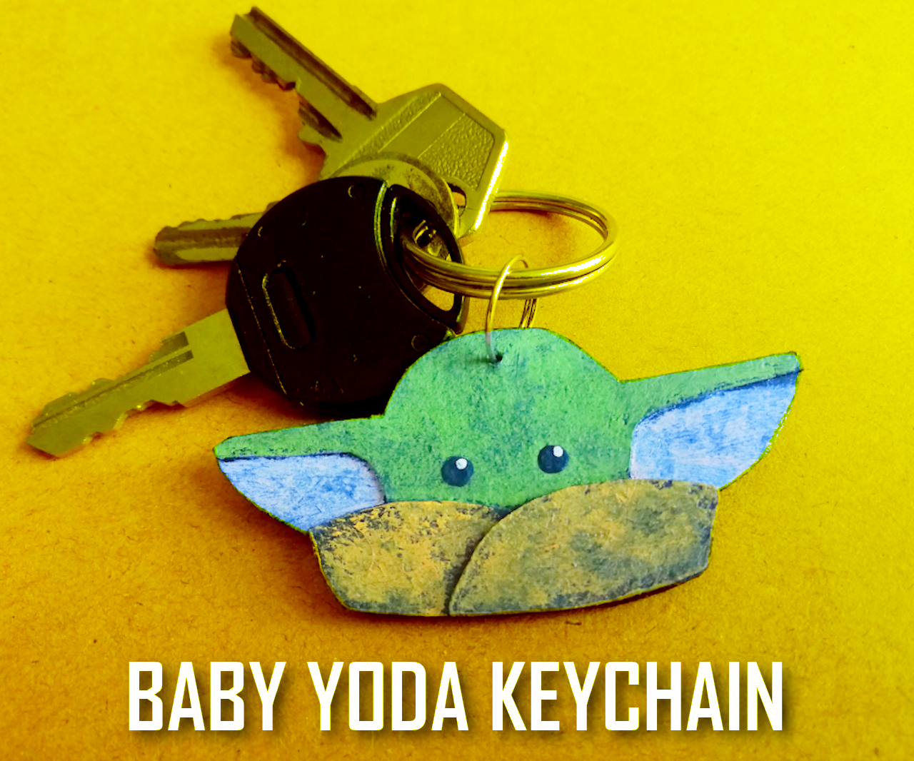 Baby Yoda Cardboard Keychain