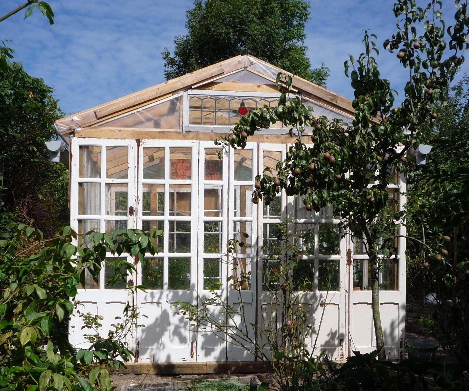 Big Cheap Glass Greenhouse Made From Old Windows