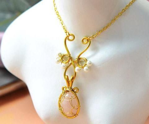 Beebeecraft Tutorials on How to Make Golden Wire Wrapped Necklace