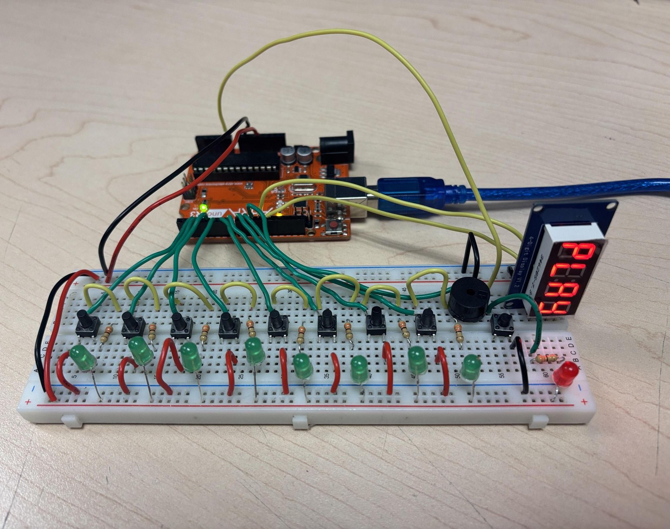 LED Piano With Display That Shows Note Being Played