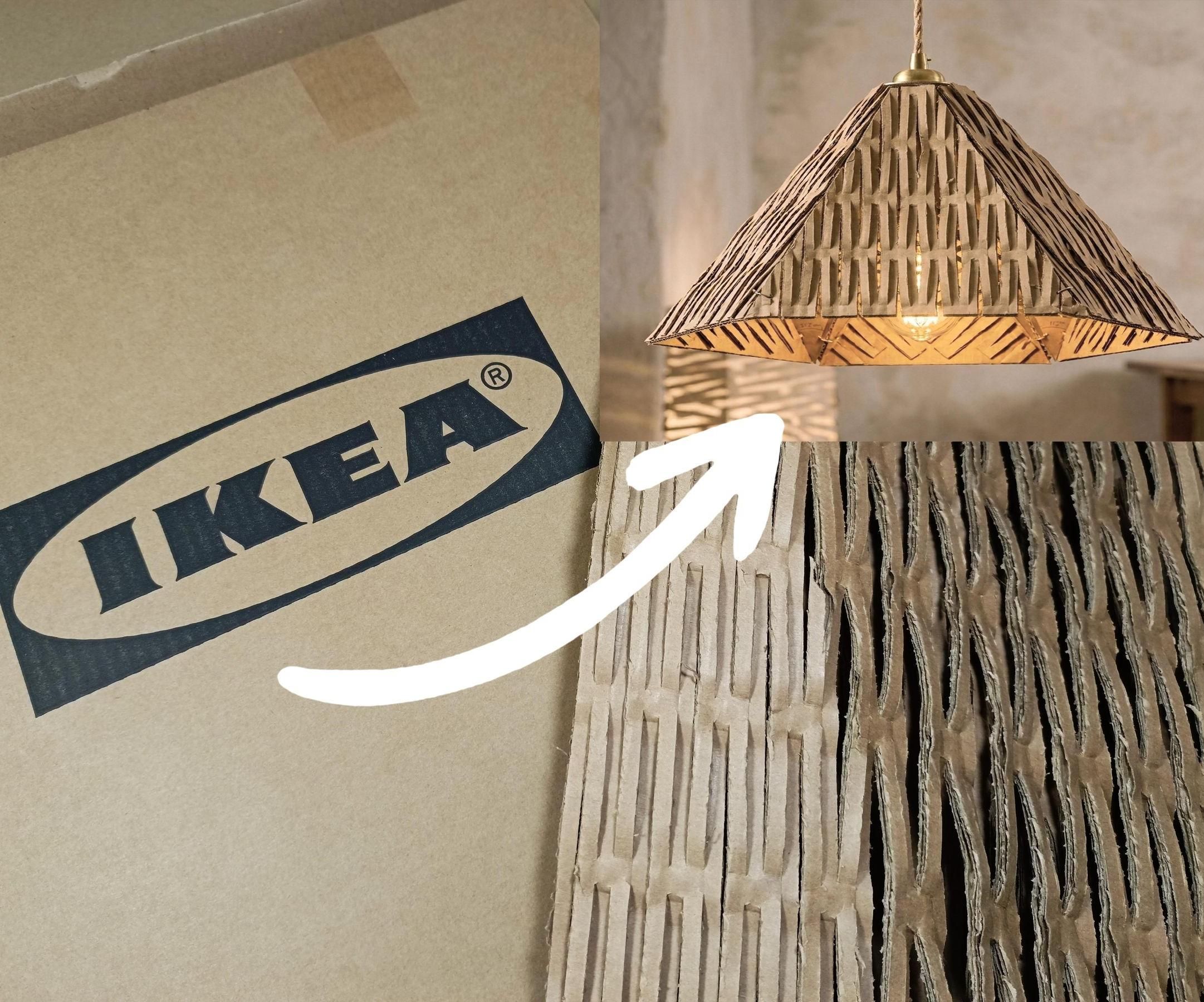 From a Cardboard Package to a Ceiling Lamp