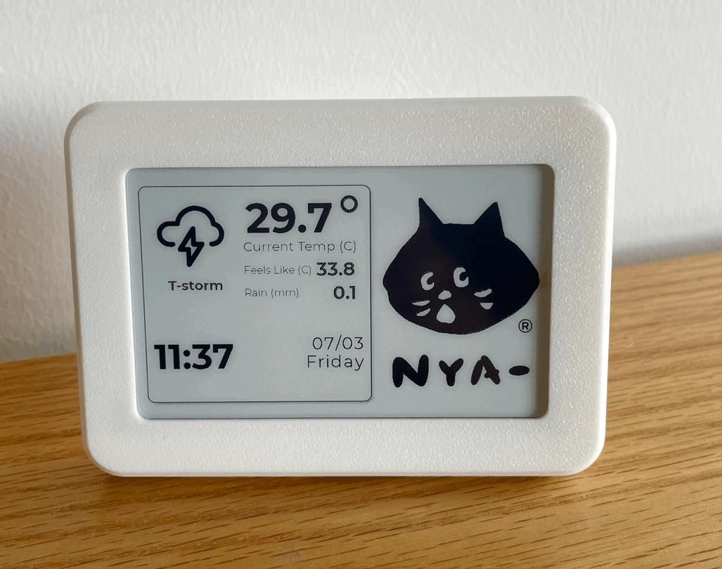 Cattt ESP32 Dashboard — Weather, Cat Facts, Calendar, Clock
