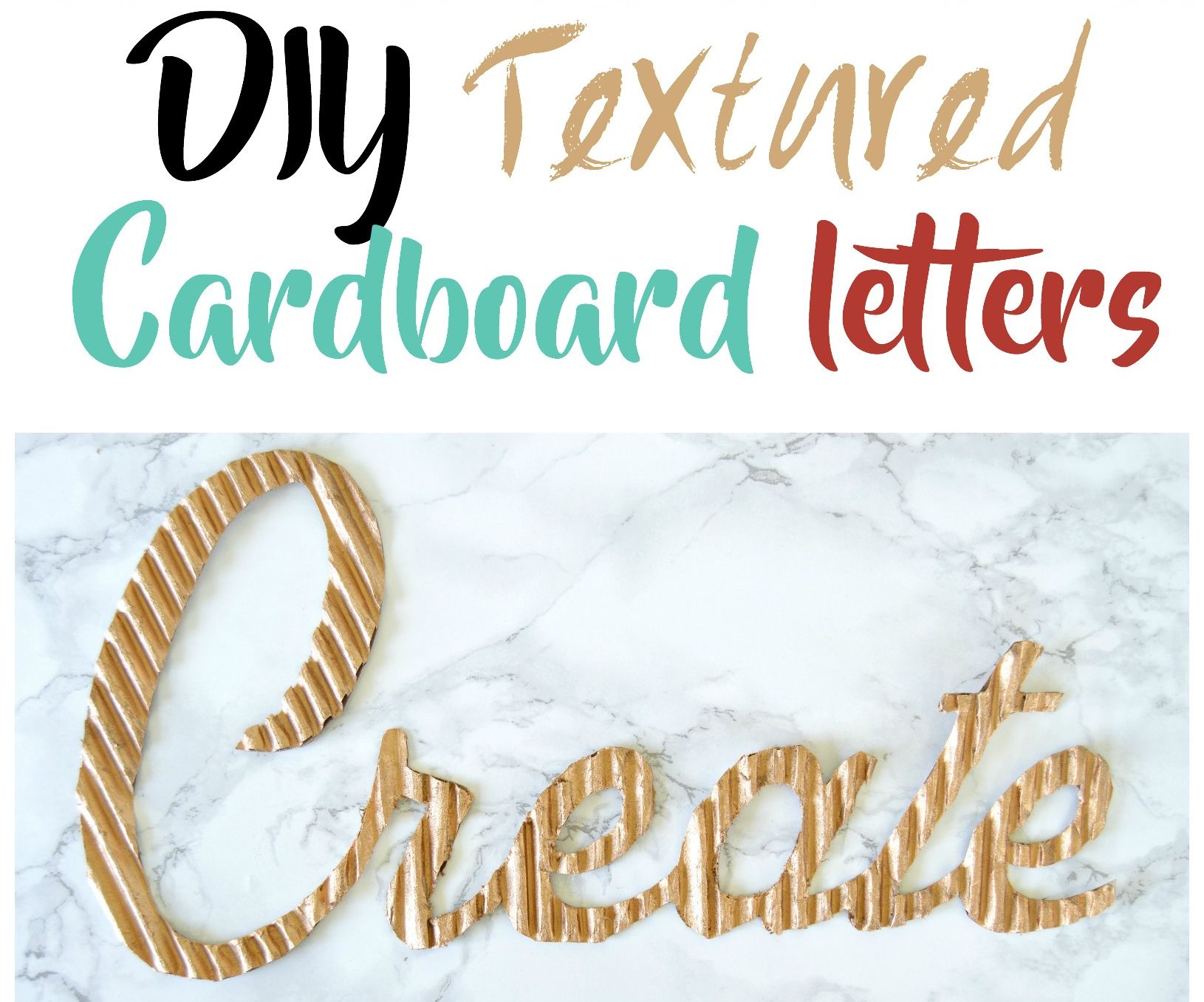 DIY Textured Cardboard Letters 