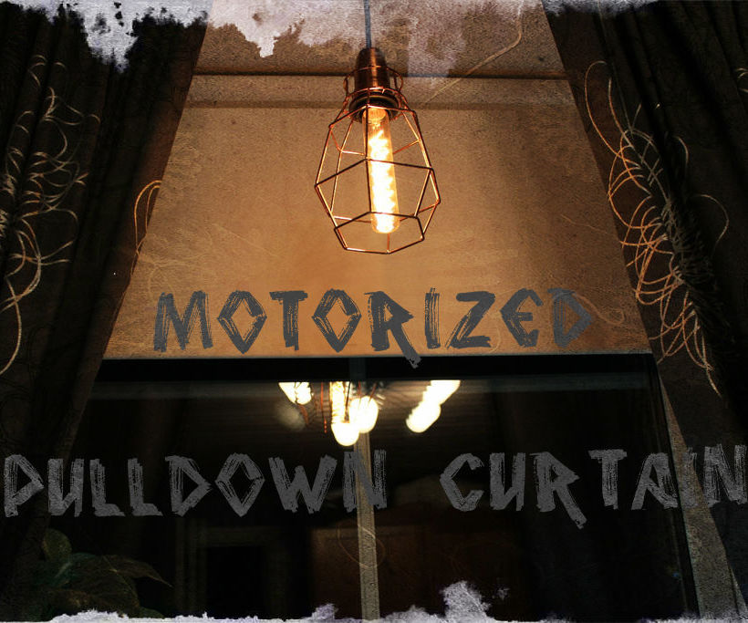 Motorized Pulldown Curtain (Phone & Radio Controlled)