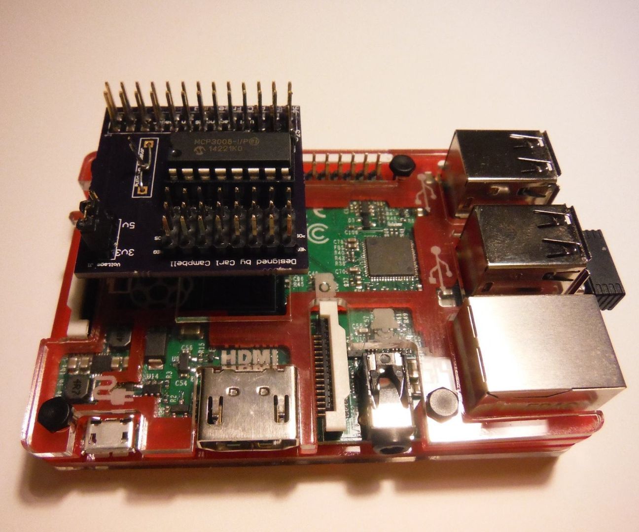 MCP3008 Raspberry Pi Breakout Hat