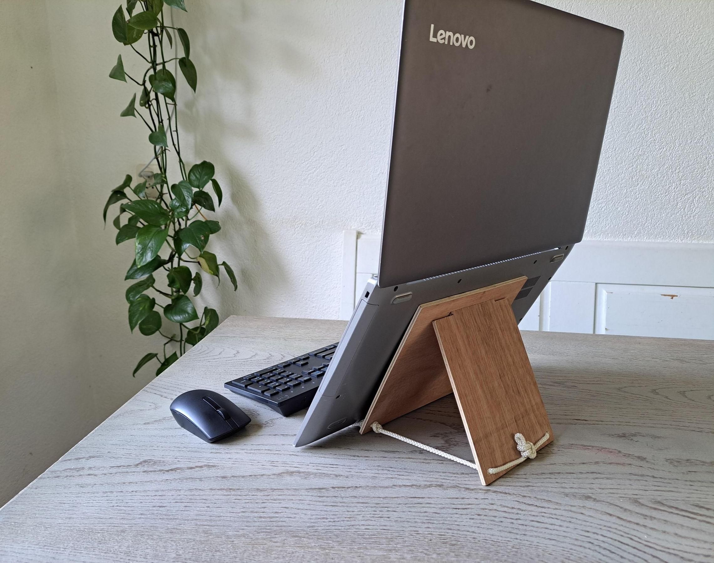 DIY Laptop Stand, Simple Wooden Foldable Adjustable Laptop Stand