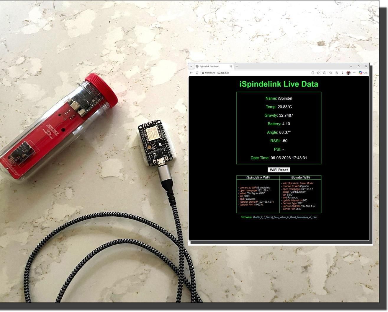 Rushtp #7.1 - ISpindel - Getting the Data Out and Streaming With a DIY ESP8266 ISpindelink (Rev2)