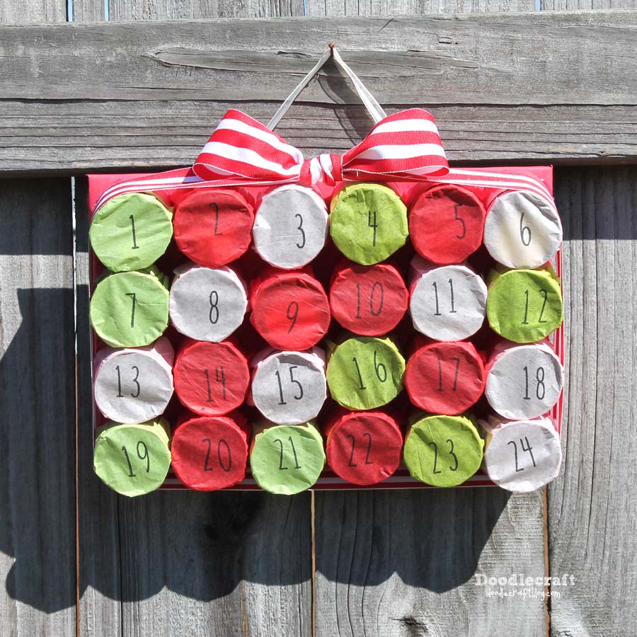 toilet paper roll upcycle craft advent christmas countdown calendar 24 days punch box poke treats (25).JPG