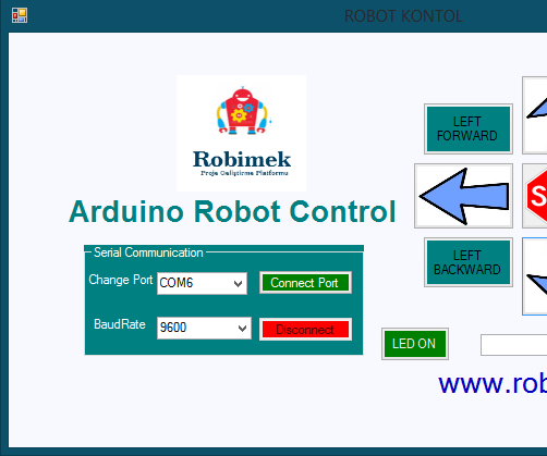 Arduino Robot Control Console Program  With the Visual Basic