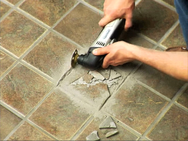 Removing Broken Floor Tile