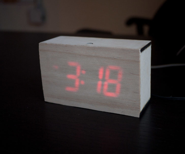 Wooden LED Clock