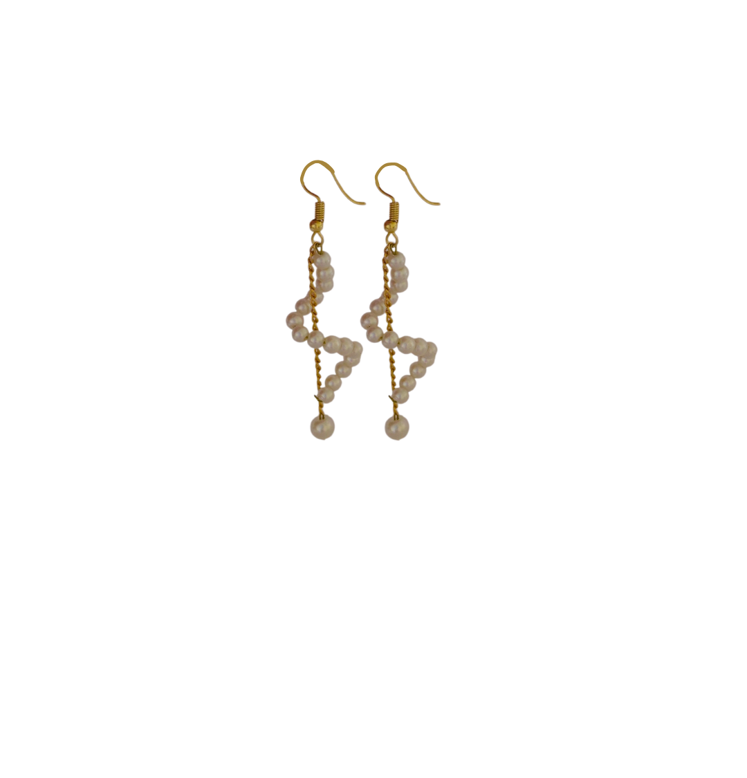 Elegant Wave Pearl Dangle Earrings