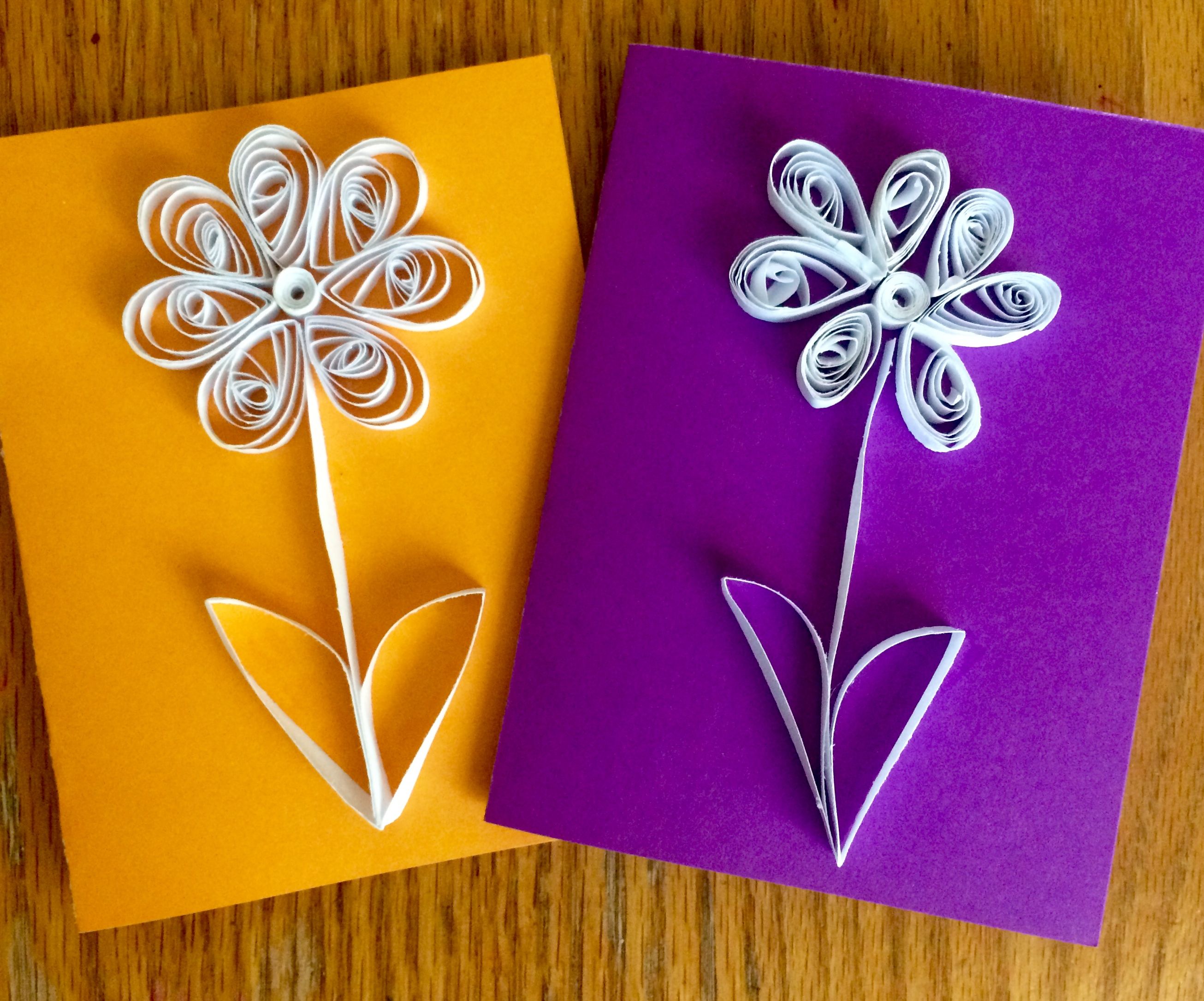 Quilling With Kids- Simple Quilled Flower Card