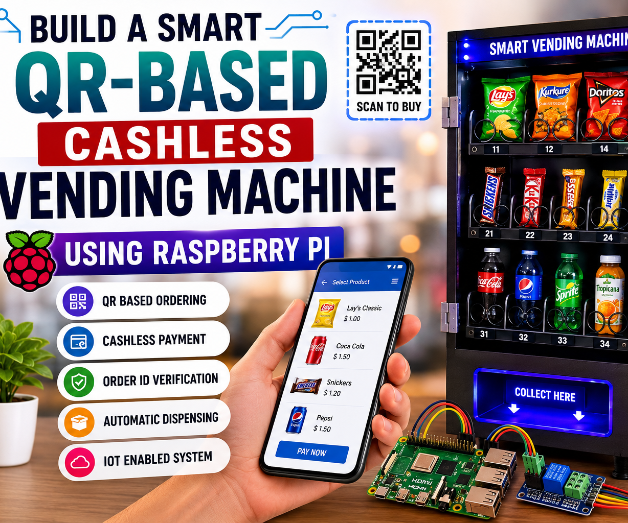 Build a Smart QR-Based Cashless Vending Machine Using Raspberry Pi