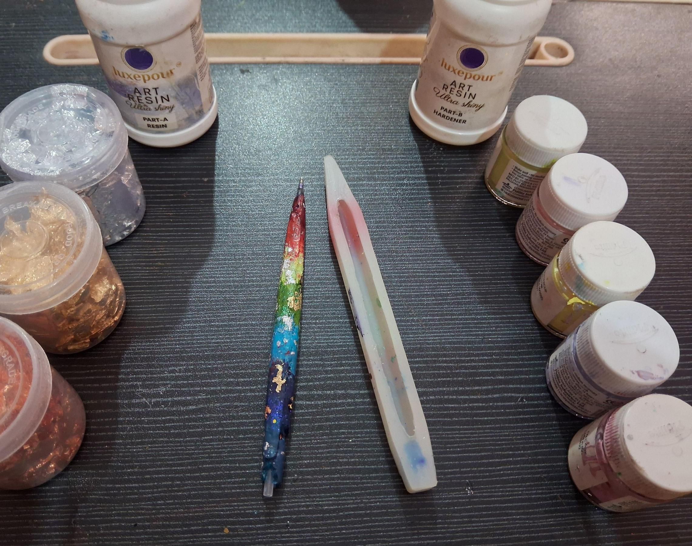 Handcrafted Rainbow Resin Pen: From Scratch to Masterpiece