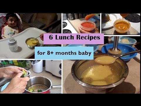 6 Lunch Recipes for 8+ months baby (Stage 3 - homemade baby food recipes)  8+ months babyfoodrecipes