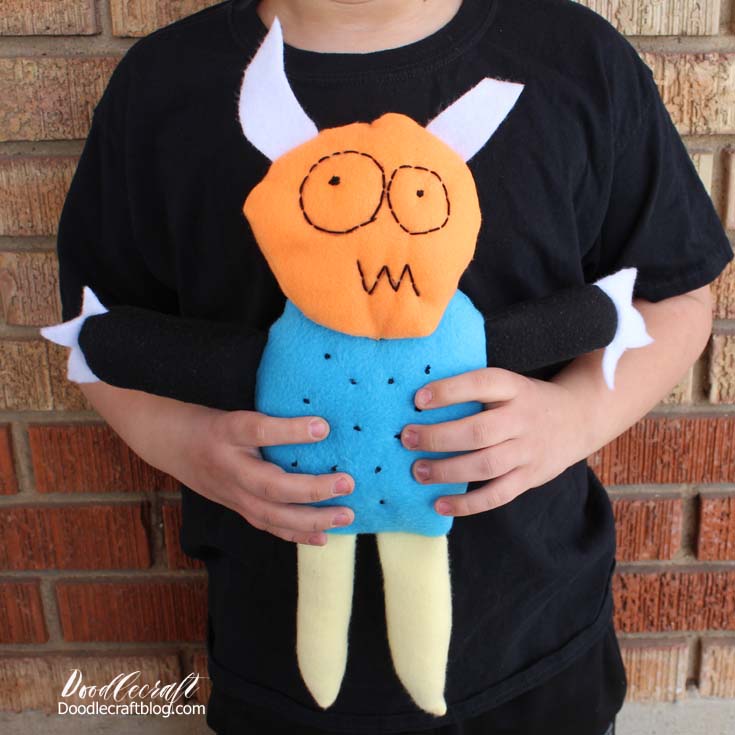 turn child's artwork drawing into a custom made plush stuffed toy easy diy fleece soft toy make sew with voice recorder recording  (10).JPG