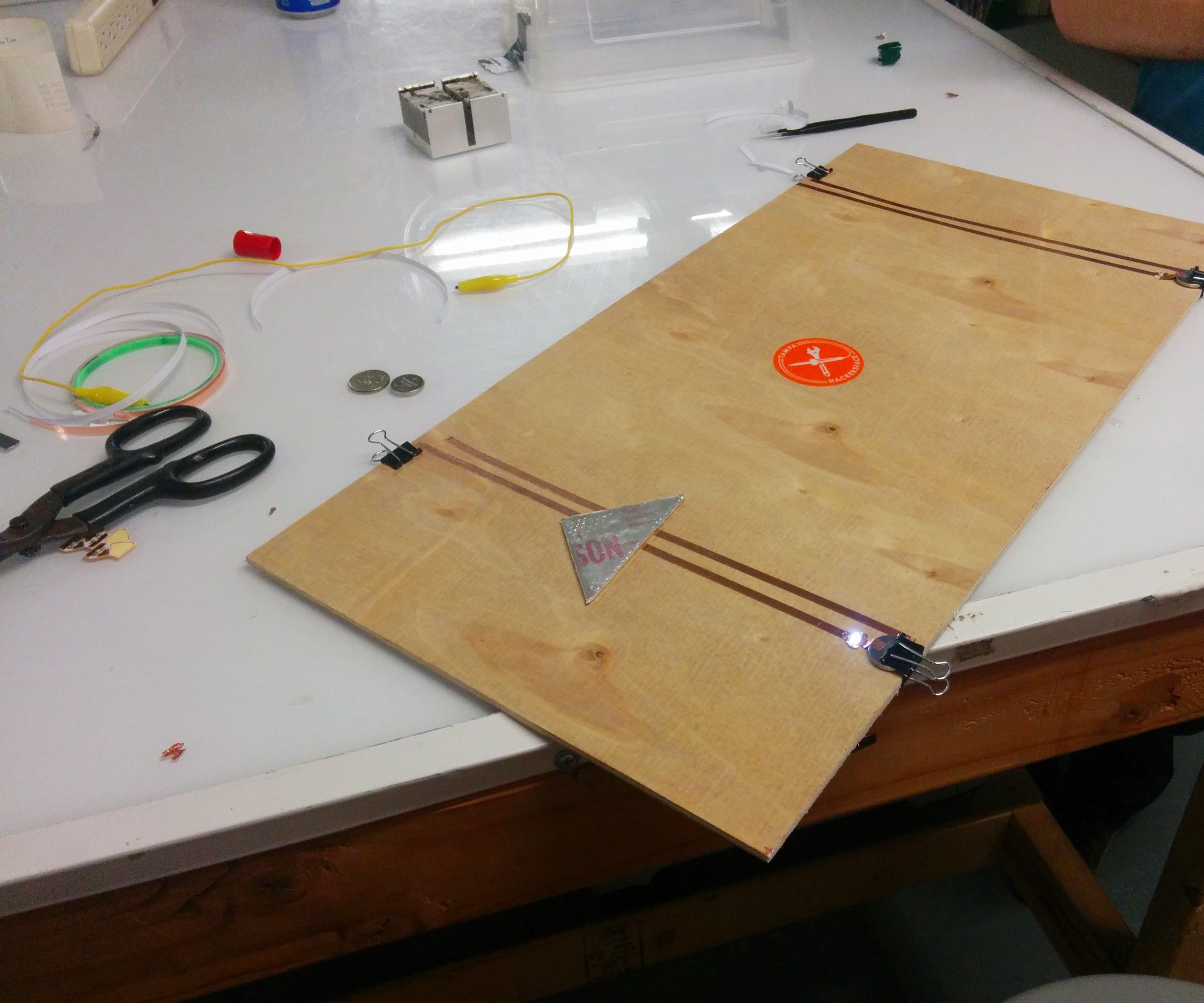 Electronic Shuffleboard With Chibitronics