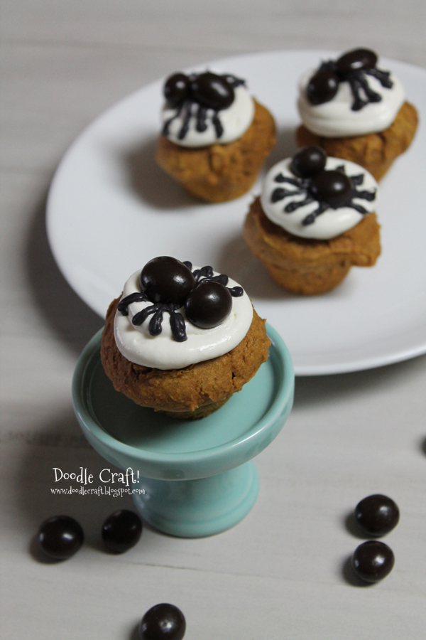 spider pumpkin muffins cream cheese frosting brockside chocolate halloween decorated cupcakes (2).JPG
