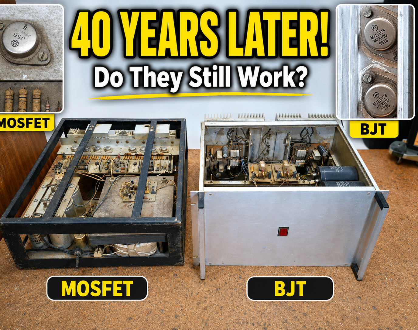 40-Year-Old DIY Power Amplifiers – Do They Still Work - 500W MOSFET & Transistor Amps