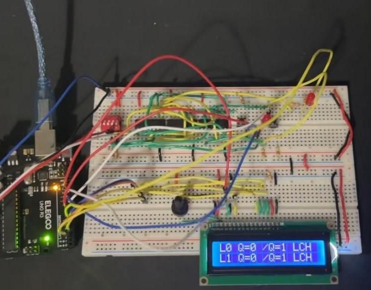 2-Bit D Latch Memory With Arduino and LCD