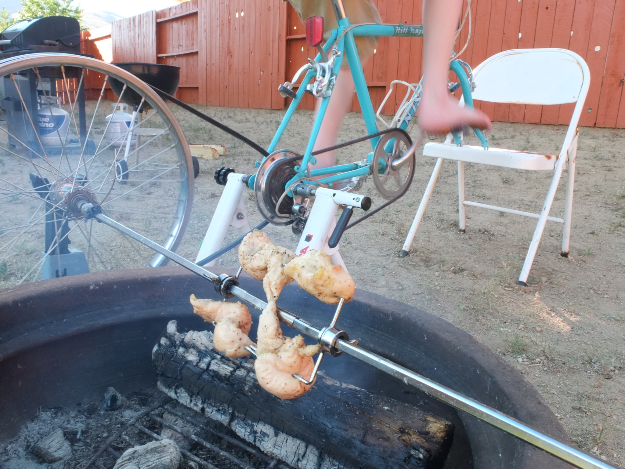 Bike-Powered Rotisserie Spit