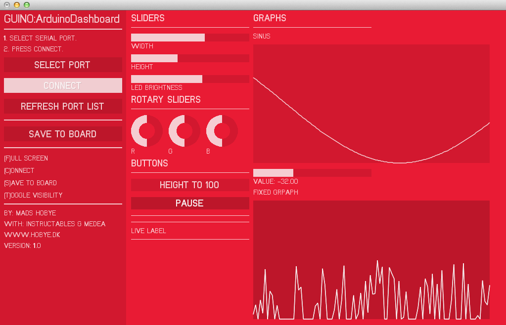 Guino: Dashboard for Your Arduino