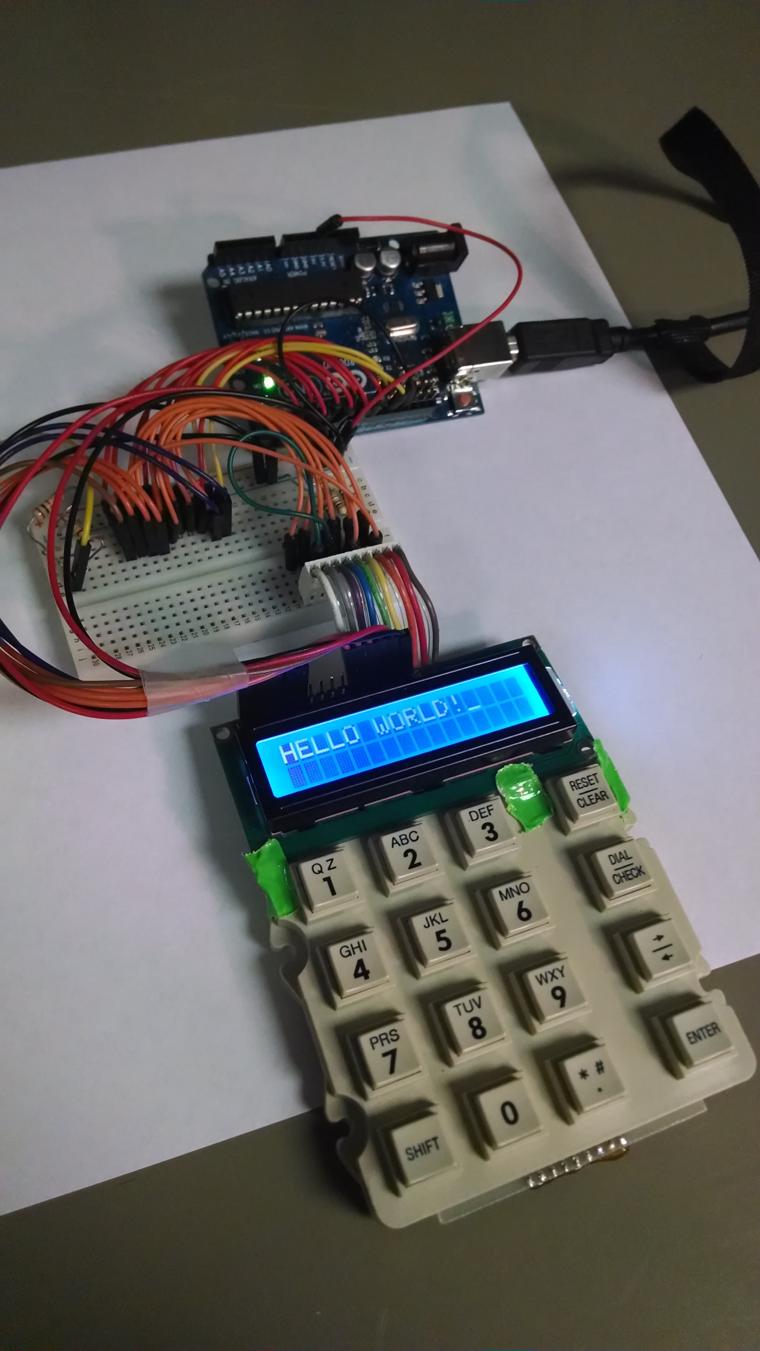 Replicating "Old-School" Texting With an Arduino, a 4x4 Numerical Keypad, and a 16x2 LCD