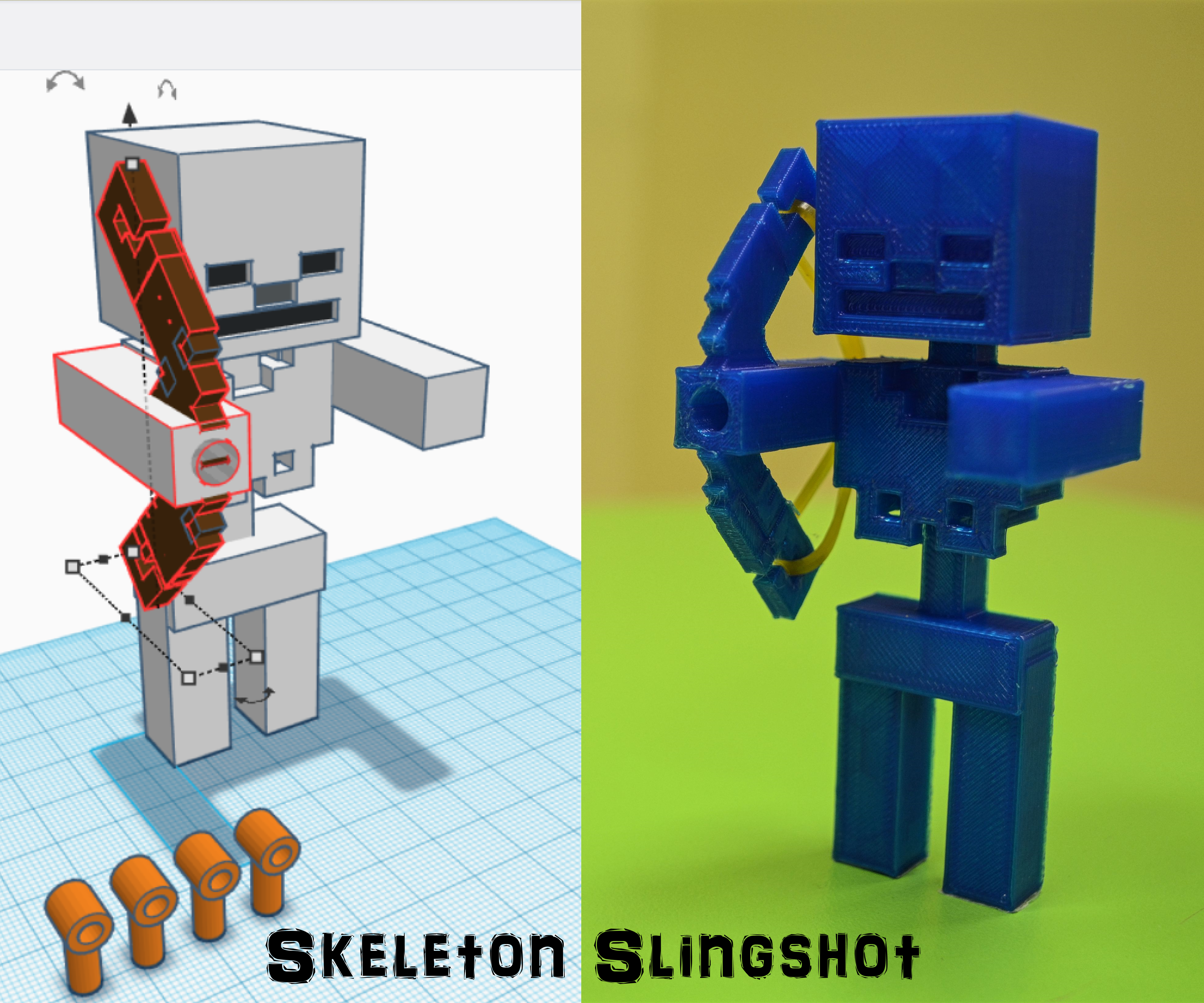 Minecraft and 3D Printing: Skeleton Slingshot!