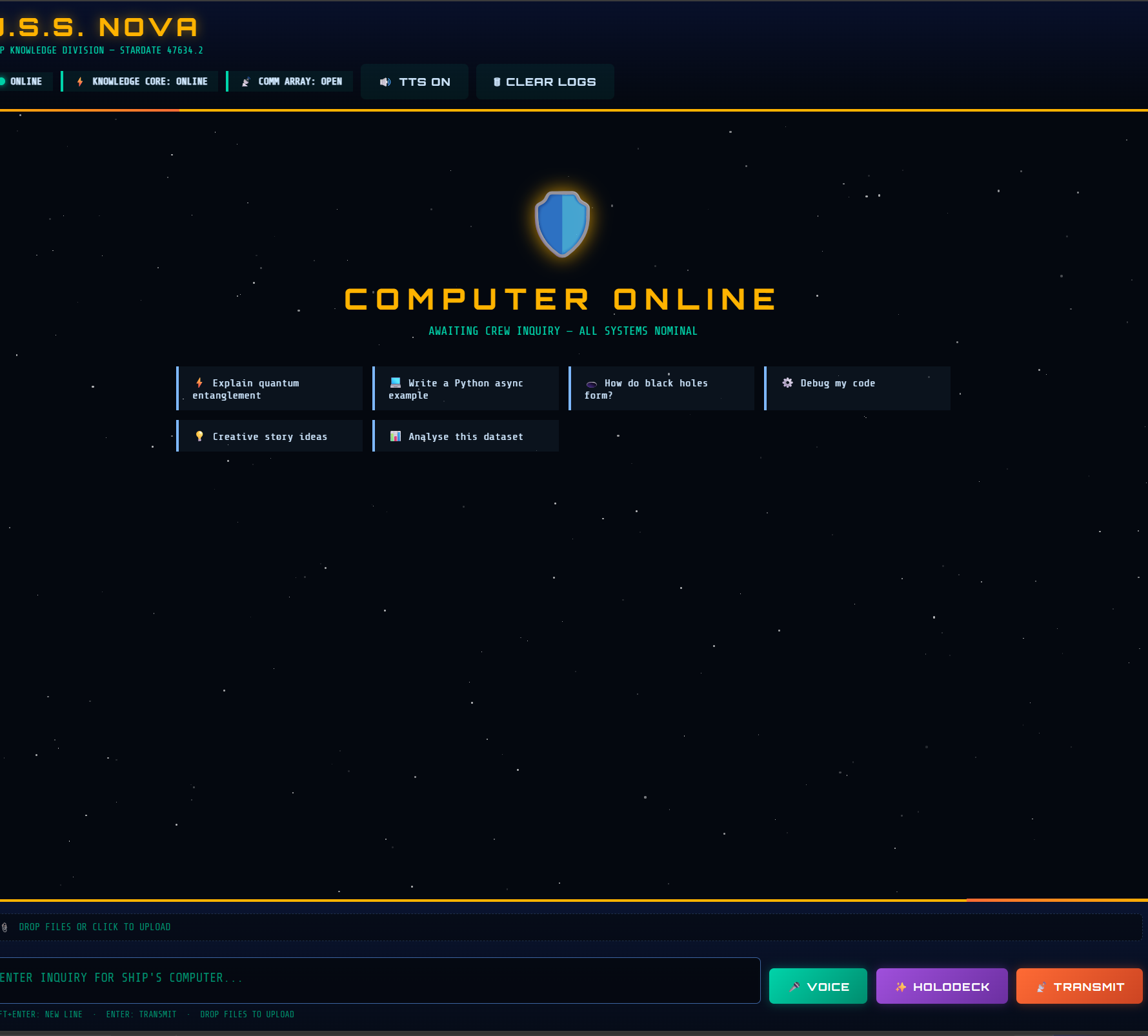 Star-Trek Tribute AI Multi-agent Computer