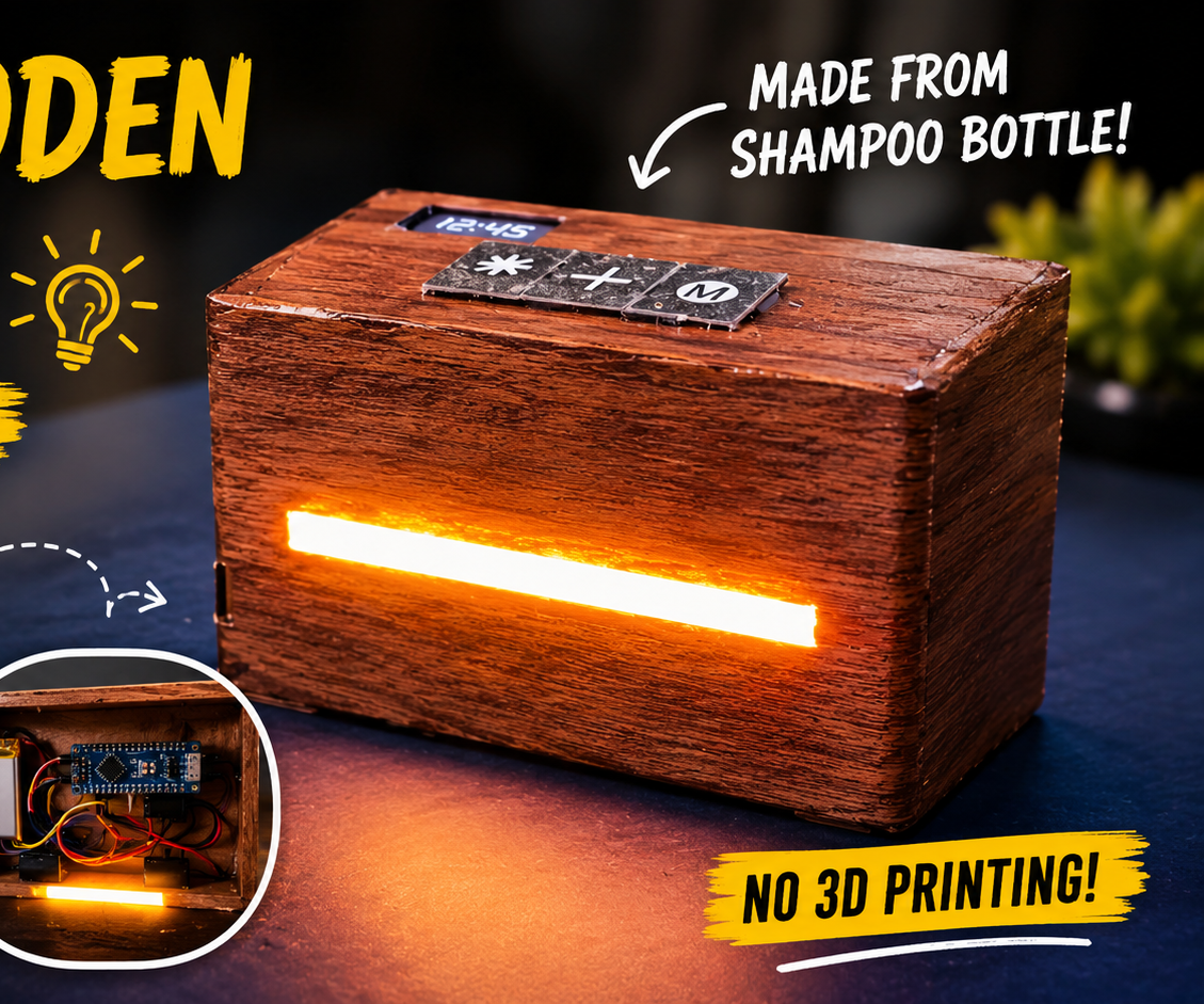 Wooden Desk Clock With Ambient Light (Arduino Nano)