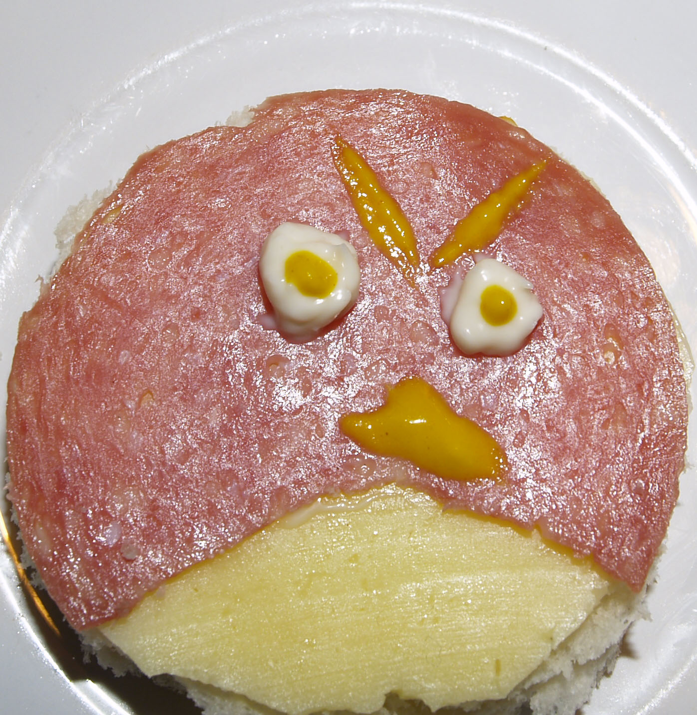 Angry Birds Open Face Sandwich With Common Ingredients