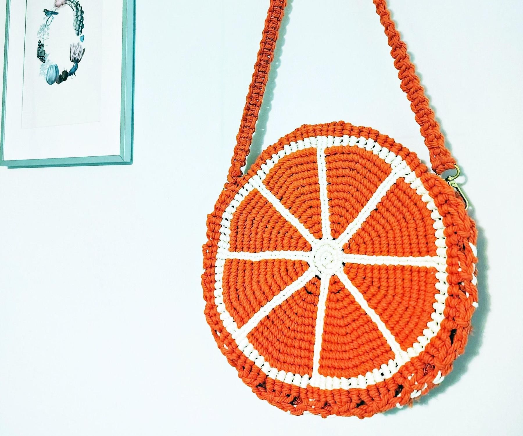 Making a Macrame Orange Slice Crossbody Bag