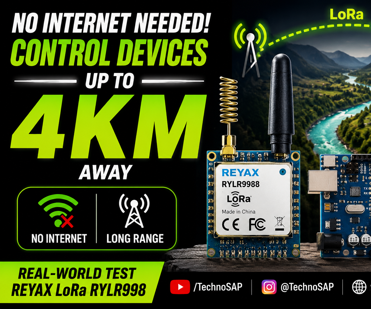 I Controlled Devices 4 Km Away Without Internet Using LoRa (RYLR998)