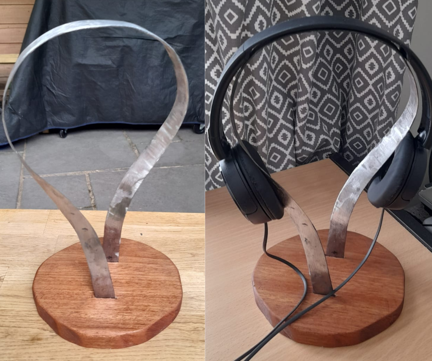 Curved Steel Headphone Stand