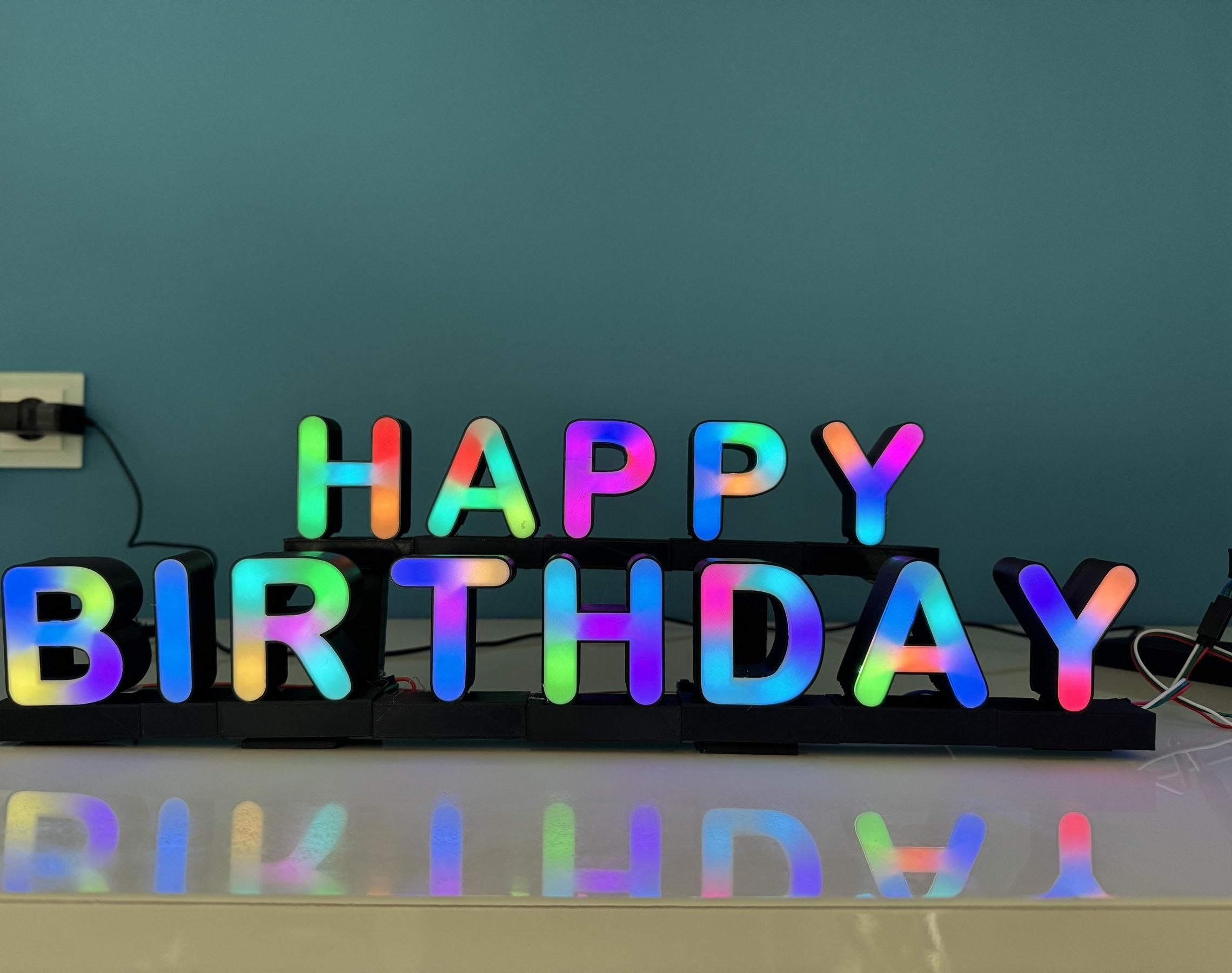 How to Assemble Very Small LED Lighted Letters With Mini LP WS2812b, Letters 3d Printed With Building Brick Integration, One Word Above Another