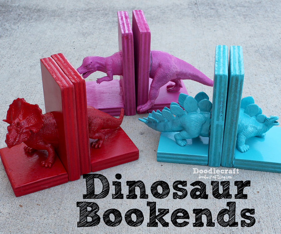 Dinosaur Bookends With Hot Glue!