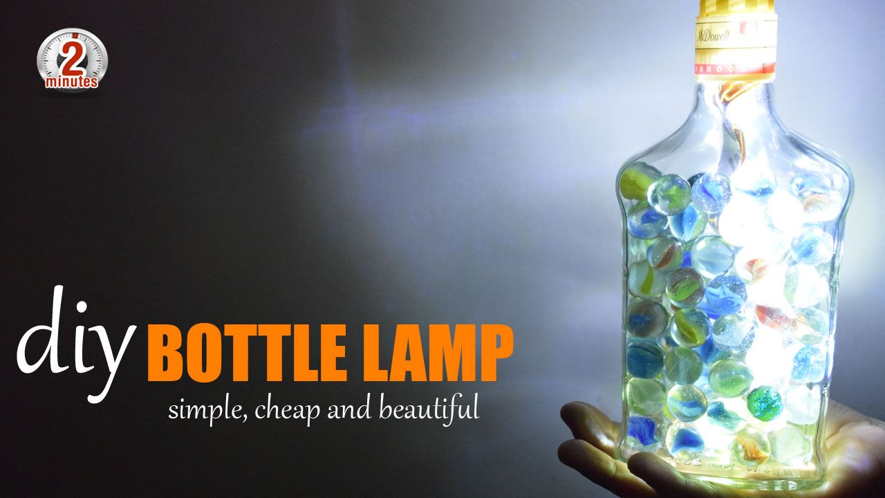 Bottle Lamp DIY Ideas - Best out of Waste Whisky Glass Bottle Lamp - Creative Ideas in less than $2.jpg