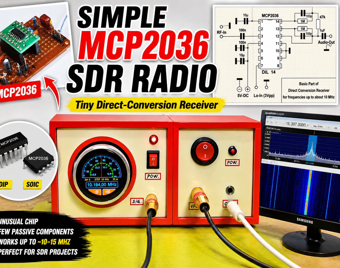 Simple MCP2036 SDR Radio - the Most Unusual Software Defined Radio