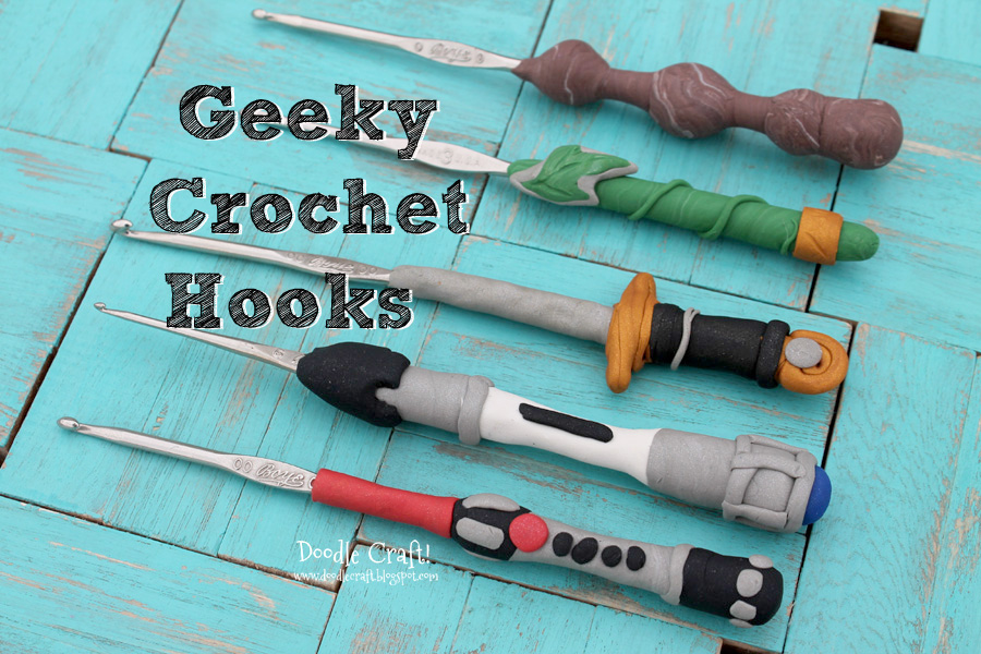 geeky crochet hooks oven bake clay sculpey fimo lord of the rings sonic screwdriver doctor who LOTR one ring lightsaber star wars excalibur merlin king arthur elder wand harry potter dumbledore geekery nerd (16).JPG