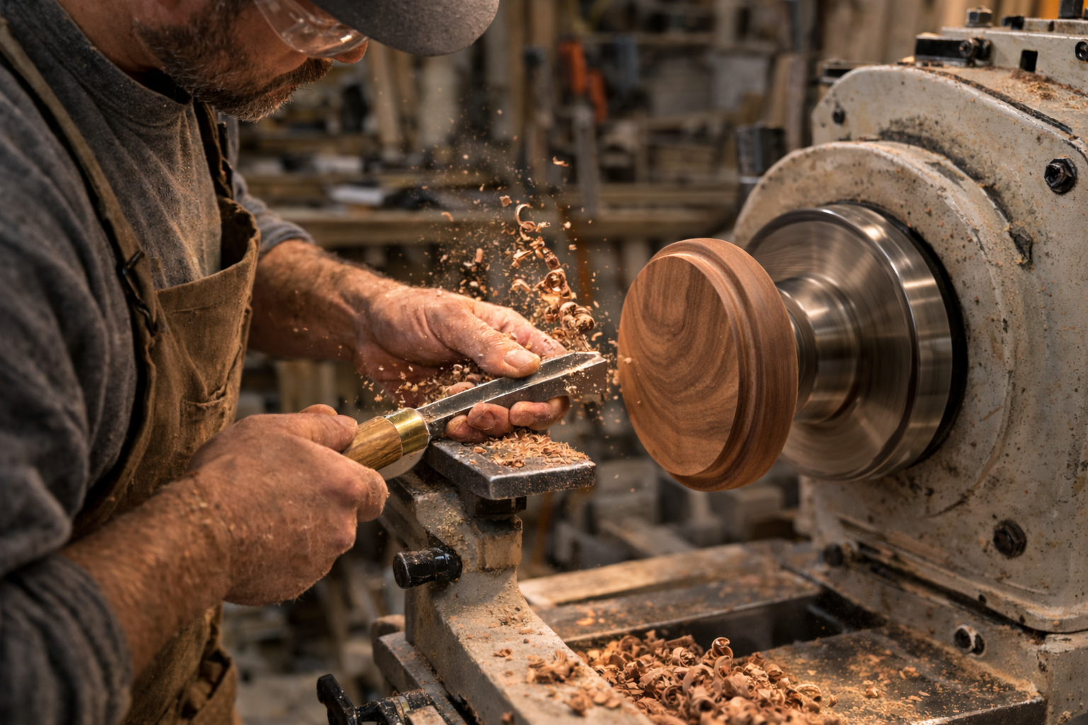 Cut a 4-inch diameter circle from your walnut stock. To achieve the tiered look shown in the image, use a router with a chamfer bit or turn it slightly on a lathe to create a decorative edge.png