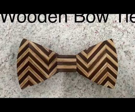 Wooden Bow Tie - Chevron Pattern