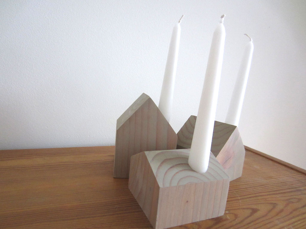 EASY SET OF 3 CANDLEHOLDERS (Little Houses)