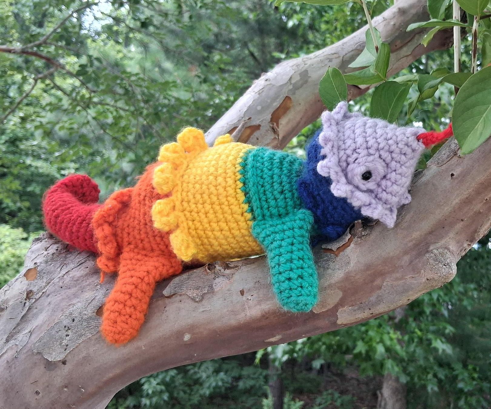 Crochet Rainbow Chameleon