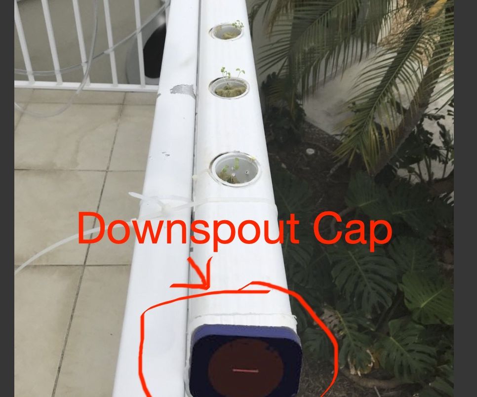 Downspout Cap for Hydroponic System