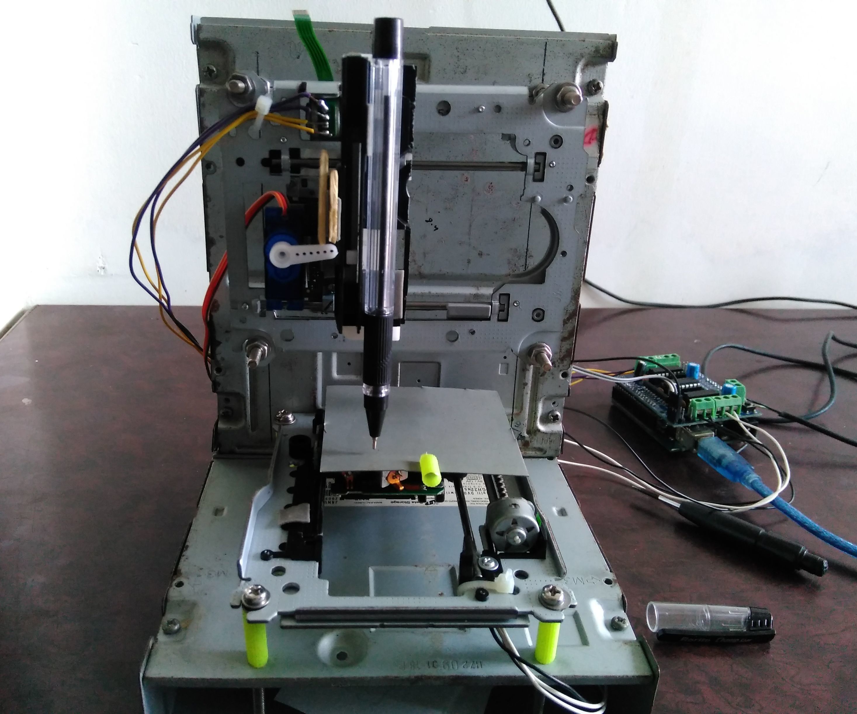 How to Make Mini CNC 2D Plotter Using Scrap DVD Drive, L293d Motor Shield & Arduino