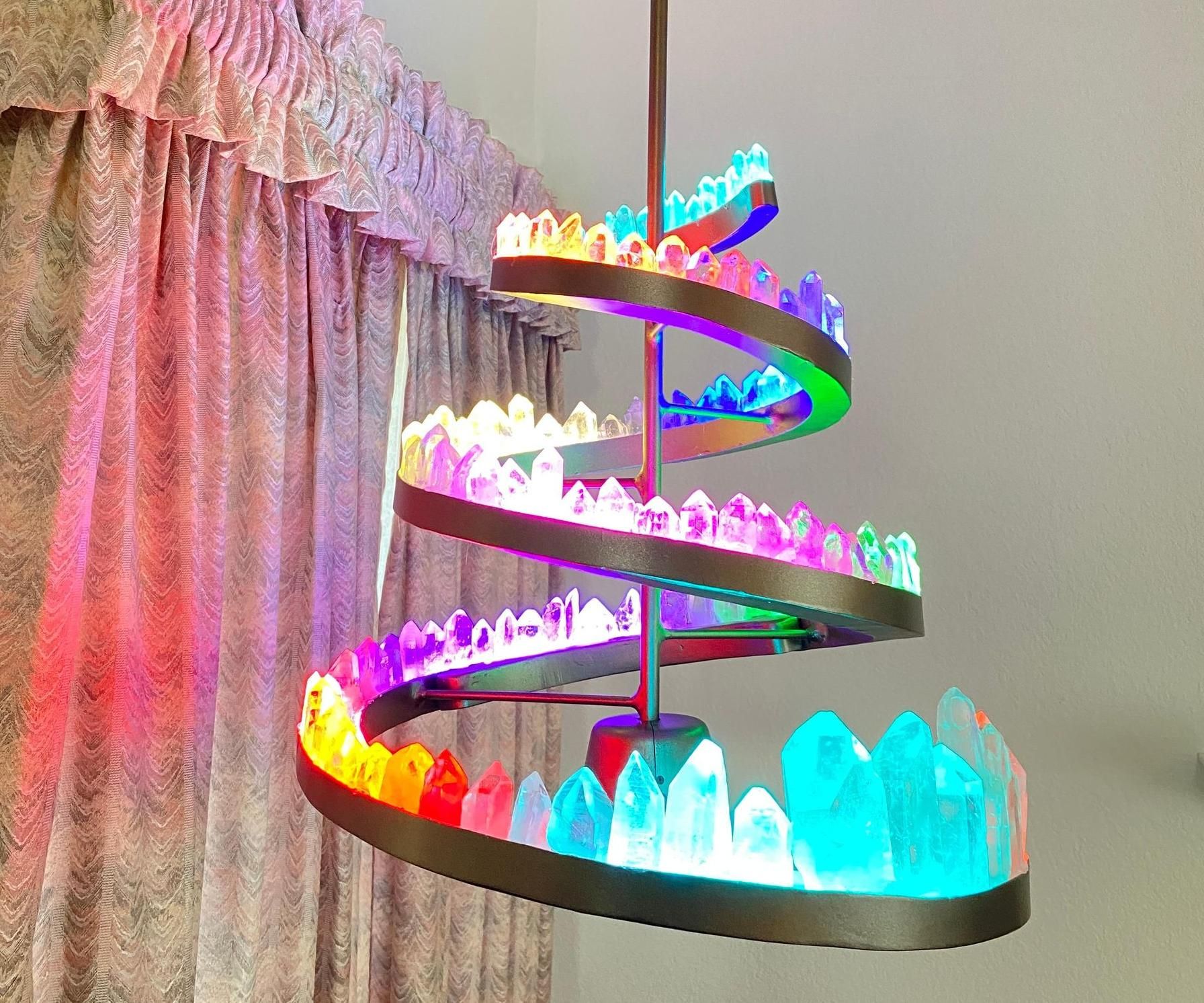 A Quartz Crystal Color Chandelier