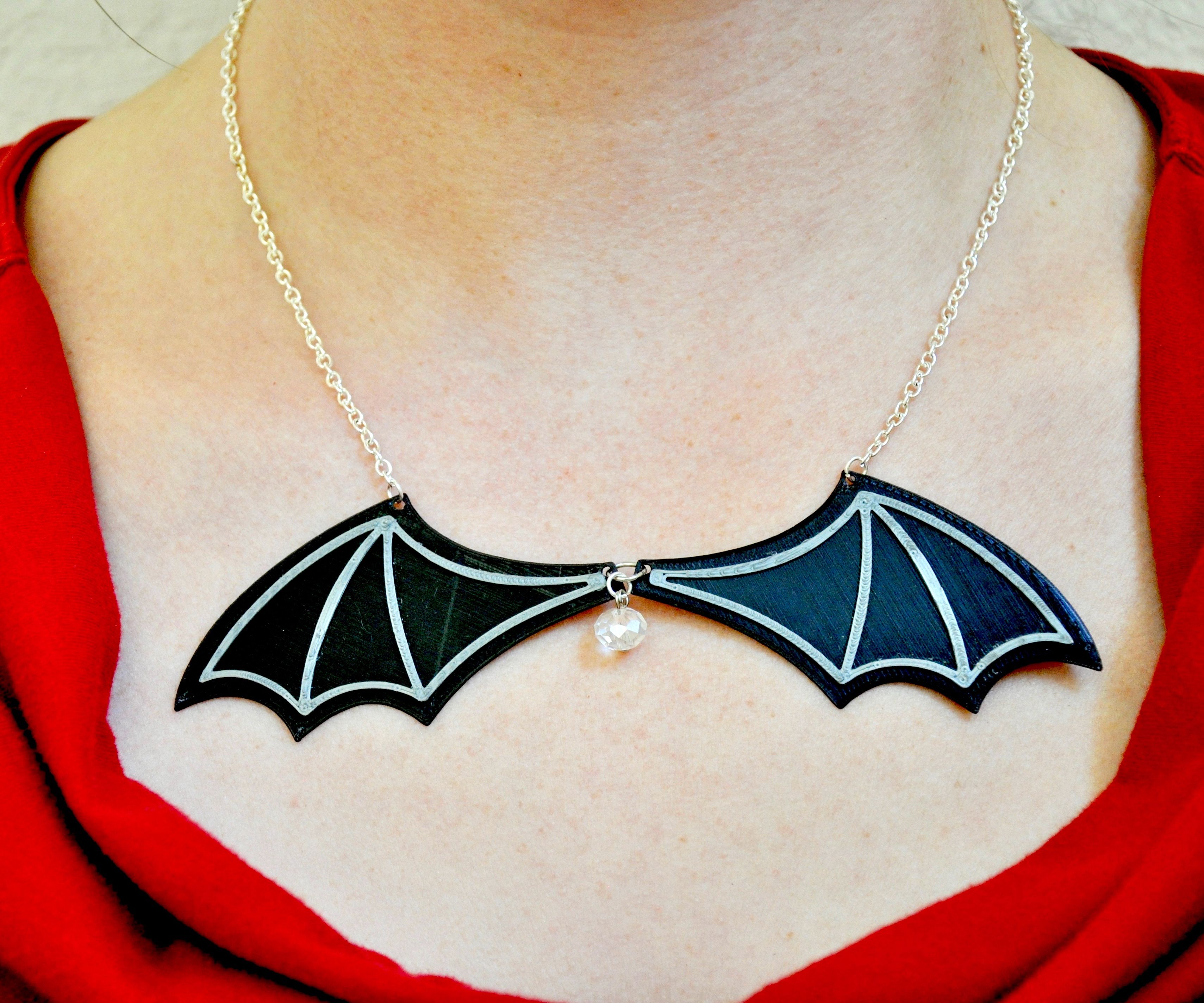 3D Print Bat Wing Necklace