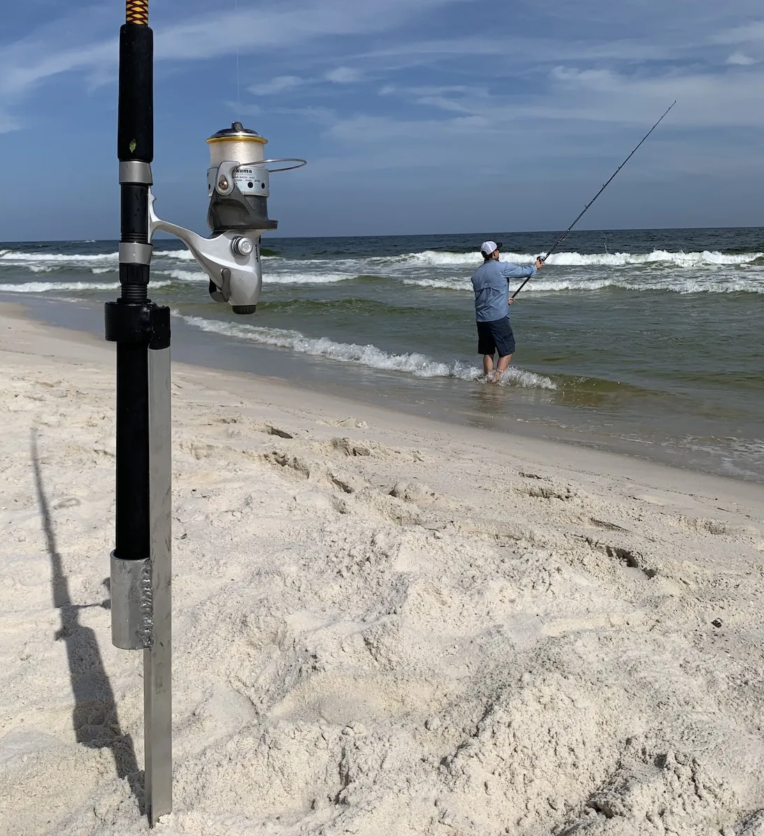 No-Weld Aluminum Surf or Cat Fishing Rod Holder/Sand Spike
